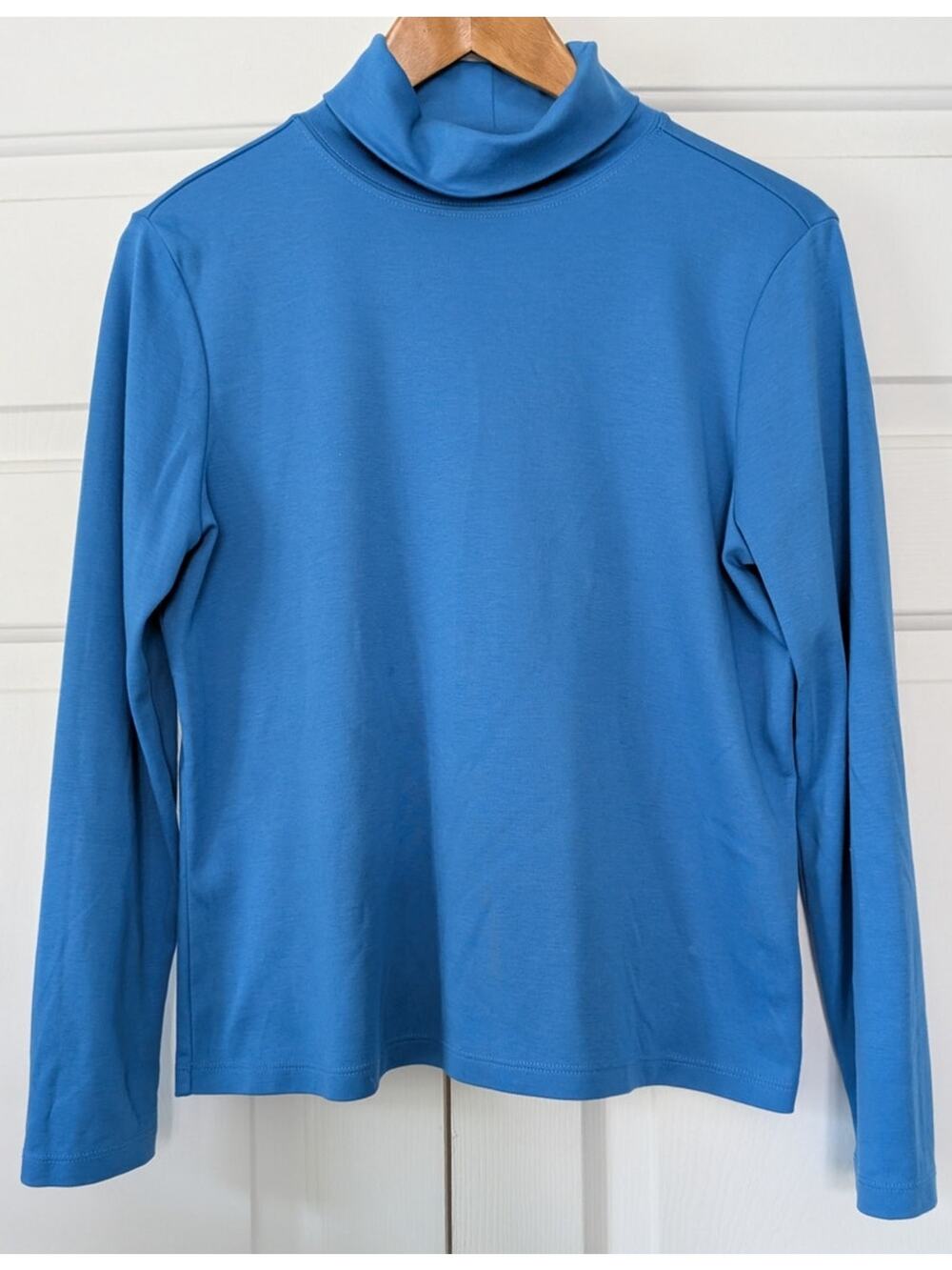 L.L. Bean Blue Supima Cotton Turtleneck
